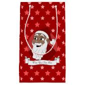 Cartoon van de zwarte kerstman klein cadeauzakje (Voorkant)