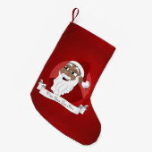 Cartoon van de zwarte kerstman kleine kerstsok (Voorkant (Hangend))