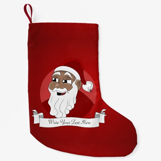 Cartoon van de zwarte kerstman kleine kerstsok (Voorkant)
