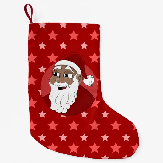 Cartoon van de zwarte kerstman kleine kerstsok (Voorkant)