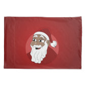 Cartoon van de zwarte kerstman kussensloop (Achterkant)