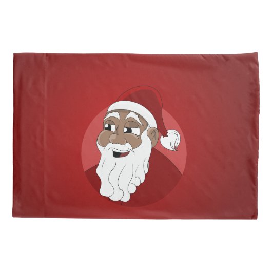 Cartoon van de zwarte kerstman kussensloop (Achterkant)