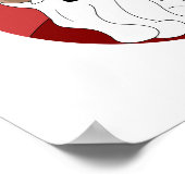 Cartoon van de zwarte kerstman poster (Hoek)