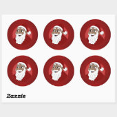 Cartoon van de zwarte kerstman ronde sticker (Vel)