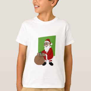 Cartoon van de zwarte kerstman t-shirt