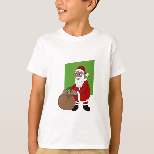 Cartoon van de zwarte kerstman t-shirt (Voorkant)