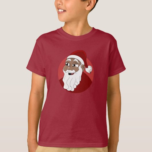 Cartoon van de zwarte kerstman t-shirt (Voorkant)