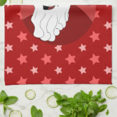 Cartoon van de zwarte kerstman theedoek (Gevouwen)