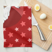 Cartoon van de zwarte kerstman theedoek (Quarter Fold)