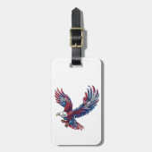 Cartoon van een adelaar, 4 juli concept bagagelabel (Voorkant verticaal)