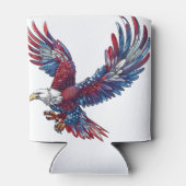 Cartoon van een adelaar, 4 juli concept blikjeskoeler (Achterkant)