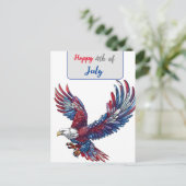 Cartoon van een adelaar, 4 juli concept briefkaart (Staand voorkant)