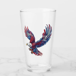 Cartoon van een adelaar, 4 juli concept glas