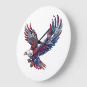 Cartoon van een adelaar, 4 juli concept grote klok (Hoek)