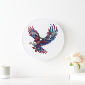 Cartoon van een adelaar, 4 juli concept grote klok (Huis)