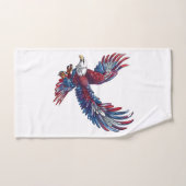 Cartoon van een adelaar, 4 juli concept handdoek (Handdoek)