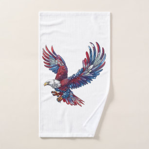 Cartoon van een adelaar, 4 juli concept handdoek