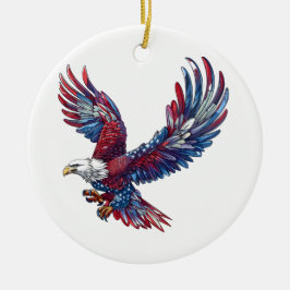 Cartoon van een adelaar, 4 juli concept keramisch ornament