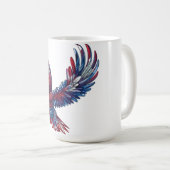 Cartoon van een adelaar, 4 juli concept koffiemok (Voorkant rechts)