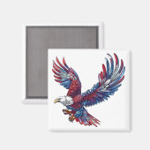 Cartoon van een adelaar, 4 juli concept magneet (Voorkant / Achterkant)