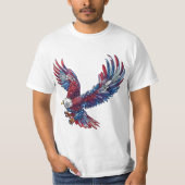 Cartoon van een adelaar, 4 juli concept t-shirt (Voorkant)