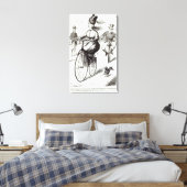 Cartoon van een dame op een Velocipede, 1869 Canvas Afdruk (Insitu (Slaapkamer))