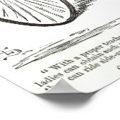 Cartoon van een dame op een Velocipede, 1869 Poster (Hoek)