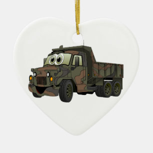 Cartoon van een dumptruck keramisch ornament