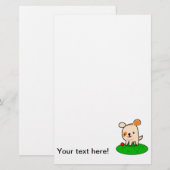 Cartoon van een kotterende puppy briefpapier (Voorkant / Achterkant)