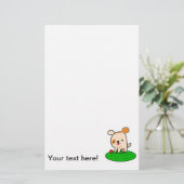 Cartoon van een kotterende puppy briefpapier (Staand voorkant)