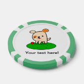 Cartoon van een kotterende puppy poker chips (Enkel)