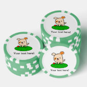 Cartoon van een kotterende puppy poker chips (Opstapeling)