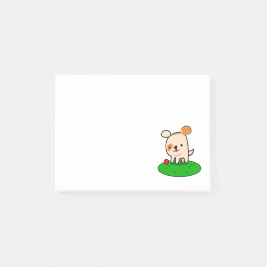 Cartoon van een kotterende puppy post-it® notes (Voorkant)