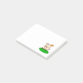 Cartoon van een kotterende puppy post-it® notes (Schuin)