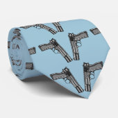 Cartoon van een modern pistool stropdas (Opgerold)