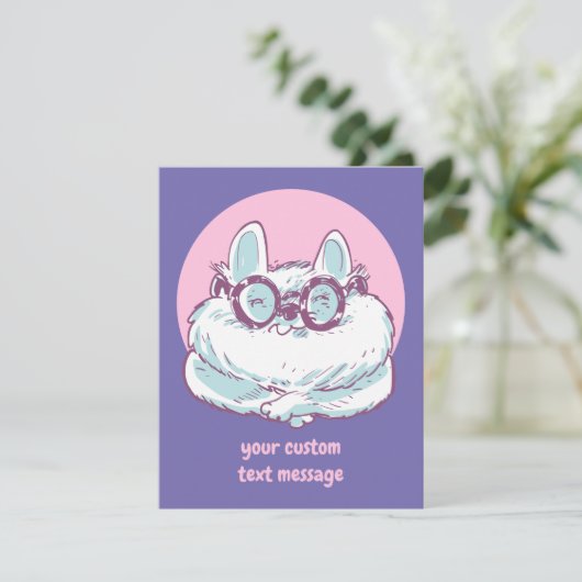 cartoon van een nerd-springstaartje bedankkaart (Staand voorkant)