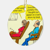 cartoon van een particuliere gedachtenbellentherap keramisch ornament (Links)