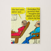 cartoon van een particuliere gedachtenbellentherap legpuzzel (Verticaal)