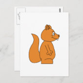 Cartoon van een rode eekhoorn briefkaart (Voorkant / Achterkant)