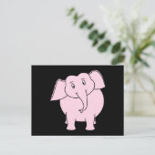 Cartoon van een roze olifant briefkaart (Staand voorkant)