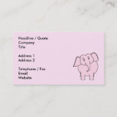 Cartoon van een roze olifant visitekaartje (Achterkant)
