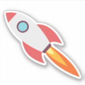 Cartoon van een ruimteraket sticker (Voorkant)