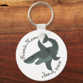 Cartoon van een Scary Great Shark Sleutelhanger (Voorkant)