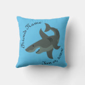 Cartoon van een Scary Great White Shark Classic Ro Kussen (Achterkant)