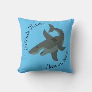 Cartoon van een Scary Great White Shark Classic Ro Kussen