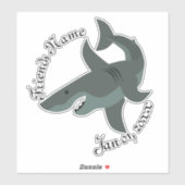 Cartoon van een schande witte haaiencontour sticker (Vel)