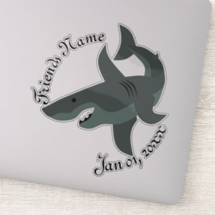 Cartoon van een schande witte haaiencontour sticker