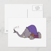 cartoon van een schattige slapende olifant briefkaart (Voorkant / Achterkant)