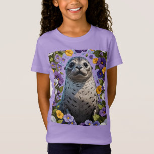 Cartoon van een zeehond omringd door altviool t-shirt