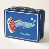 Cartoon van fancy guppy tropische vissoorten (Achterkant)